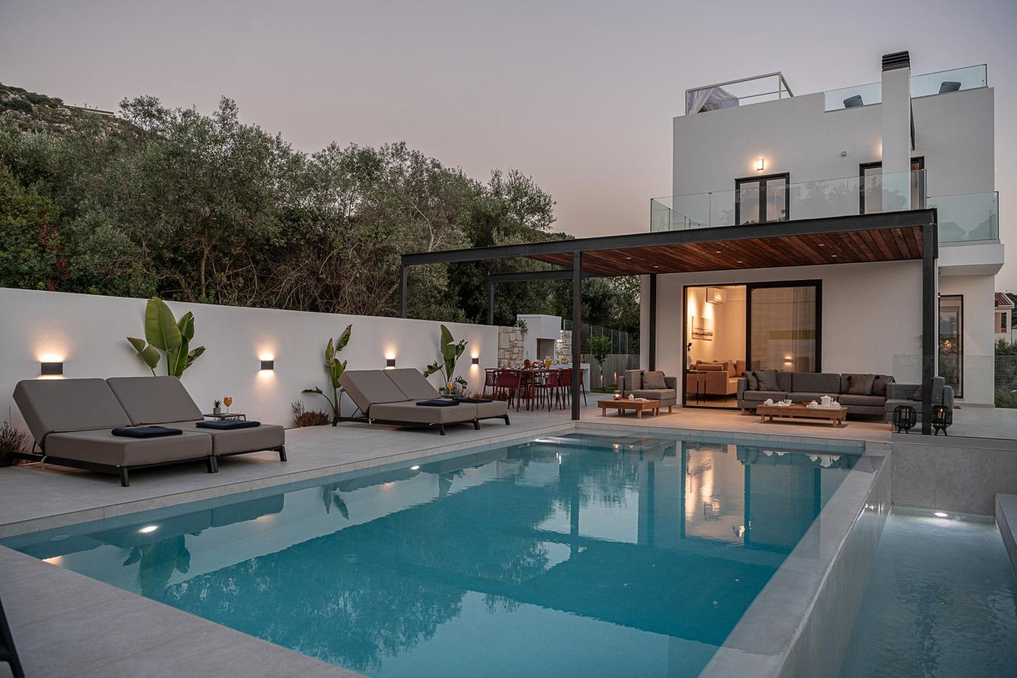 Avrilia Seaside Villa Heated Pool Almirída Kültér fotó