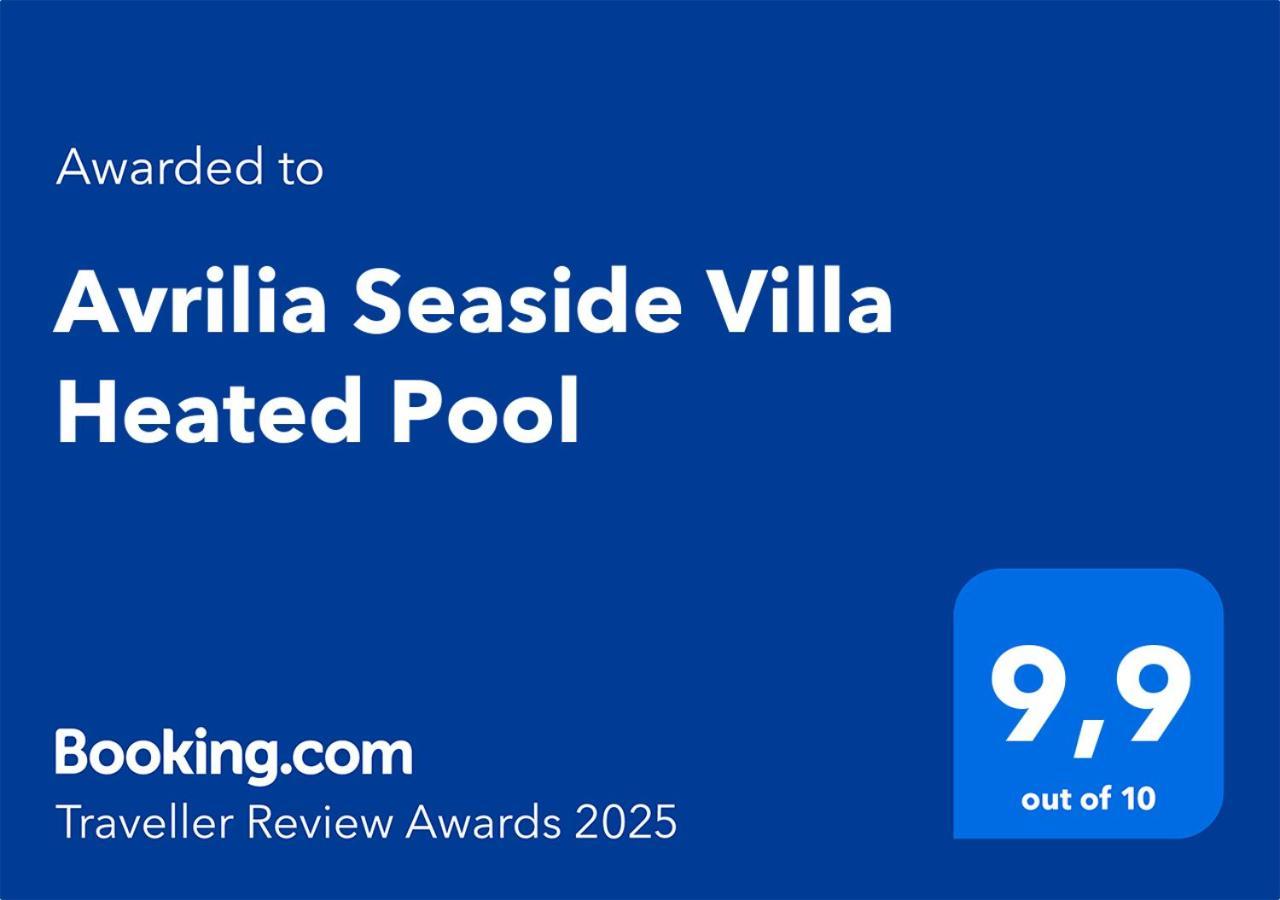 Avrilia Seaside Villa Heated Pool Almirída Kültér fotó